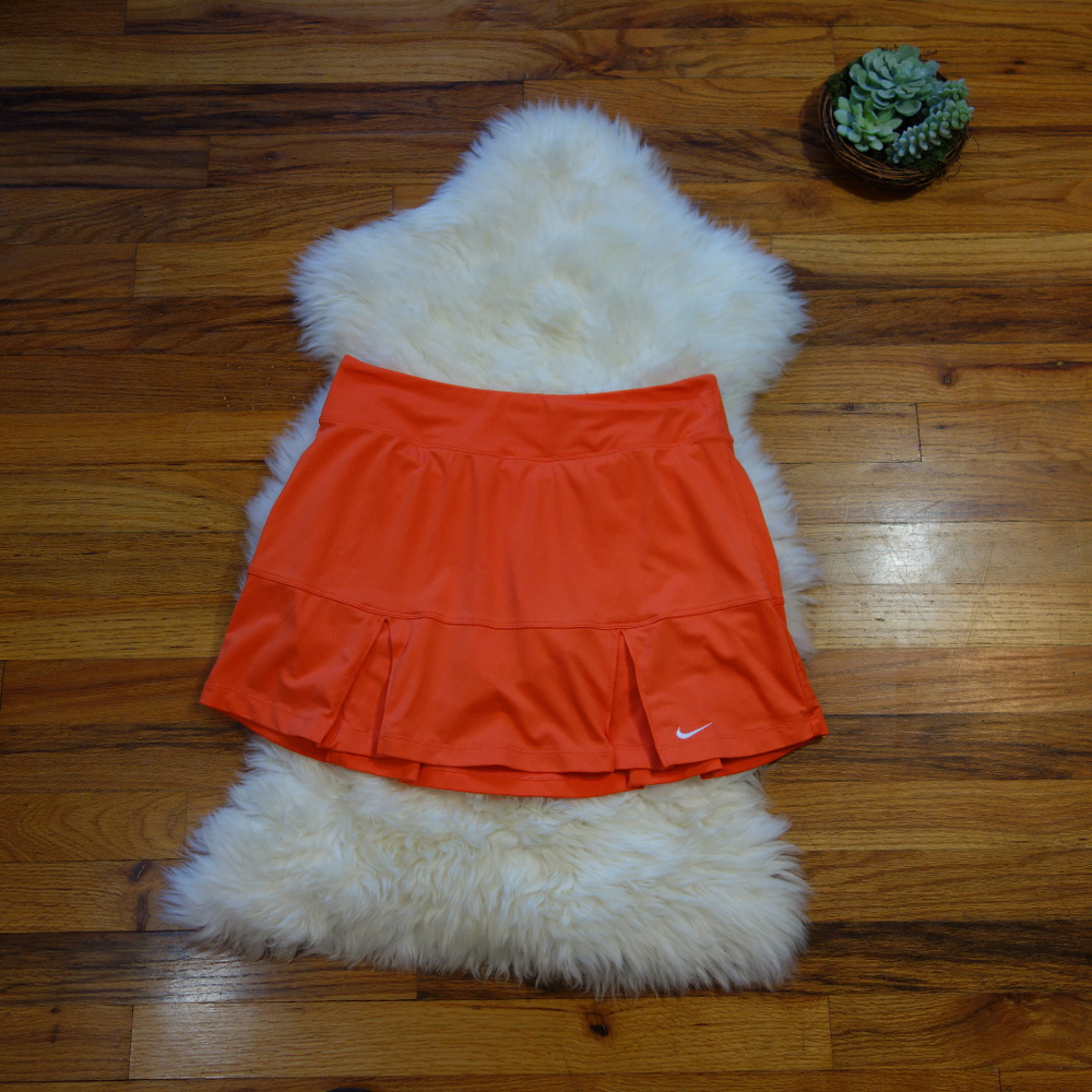 Nike Dri-Fit Orange Tennis Skort Pleated Small